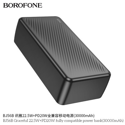 Borofone BJ56B Graceful 22.5W+PD20W Power Bank Compatible Total (30000mAh)