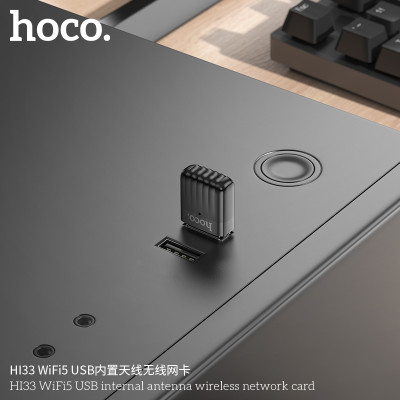 Hoco HI33 WiFi5 USB Tarjeta De Red Inalambrica Con Antena Interna Dual Mode 2.4G 5.8G 650Mbps