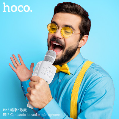 Hoco BK5 Microfono De Karaok Con Funcion De Sonido Magico y Multiples