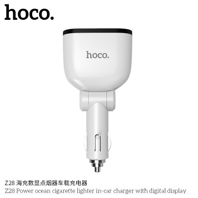 Hoco Z28 Cargador De Encendedor De Cigarrillos Ocean Con Pantalla Digital