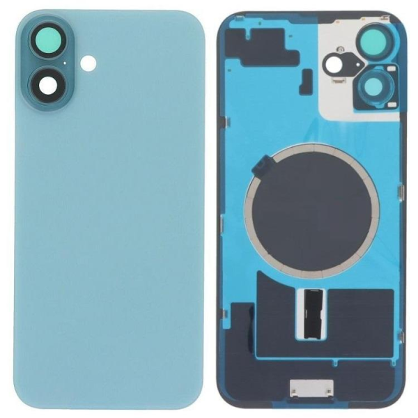 Tapa Trasera Con Soporte Metal Con Iman Y Lente De Camara Para Iphone 16 Plus Verde