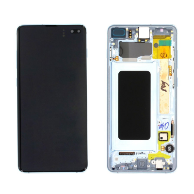 Pantalla Completa Original Servicepack Para Samsung S10 Plus G975 Con Marco Blanca