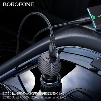 Borofone BZ31D Cargador Completo PD60W (2C) Para Coche Guwei Con Cable Type C a Type C