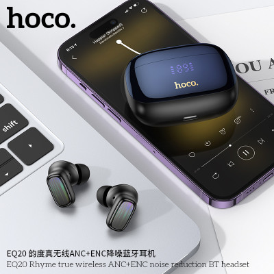 Hoco EQ20 Auriculares TWS Bluetooth Con Cancelación De Ruido ANC+ENC Y Indicador De Bateria