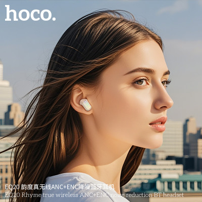 Hoco EQ20 Auriculares TWS Bluetooth Con Cancelación De Ruido ANC+ENC Y Indicador De Bateria