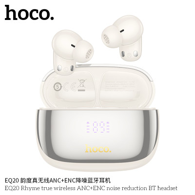 Hoco EQ20 Auriculares TWS Bluetooth Con Cancelación De Ruido ANC+ENC Y Indicador De Bateria