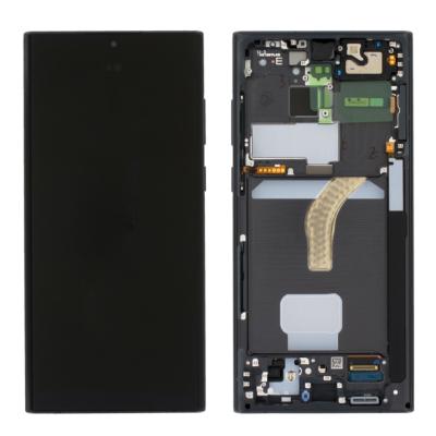 Pantalla Completa Para S22 Ultra / S908 Con Marco Negro Sin Huella Pantalla Completa Para S22 Ultra / S908 Con Marco Negro Sin Huella