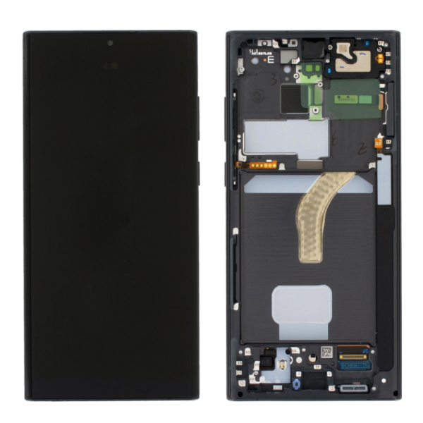 Pantalla Completa Para S22 Ultra / S908 Con Marco Negro Sin Huella