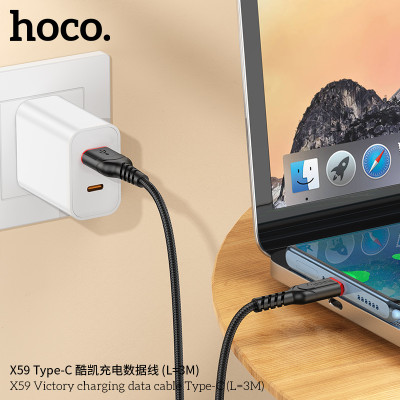 Hoco X59 Cable Carga / Datos USB - Type C 3M Tipo Nylong
