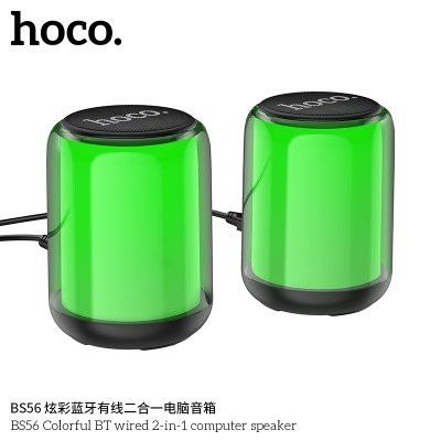 Hoco Bs56 Colorful Altavoz Para Pc 2 En 1 Con Cable Bluetooth 