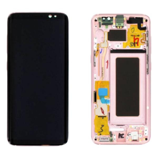 Pantalla Completa Original Servicepack Para Samsung S8 Plus G955 Con Marco Rosa