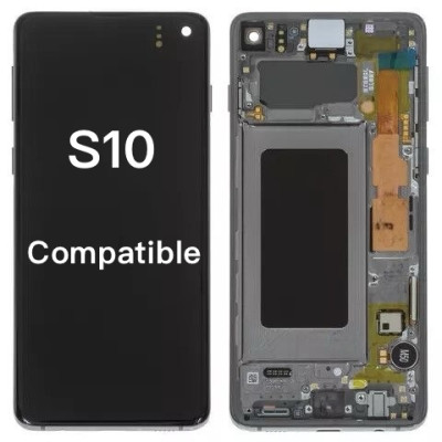Pantalla Completa Para Samsung S10 / G973 Con Marco Negro Sin Huella Pantalla Completa Para Samsung S10 / G973 Con Marco Negro Sin Huella