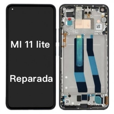 Pantalla Completa Original Reparada Para Xiaomi Mi 11 Lite Con Marco  Negro