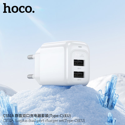 Hoco. CS51A Cargador Doble USB (USB-T) Hoco. CS51A Cargador Doble USB (USB-T)