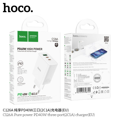 Hoco. C126A Cargador PD40W (2C1A)