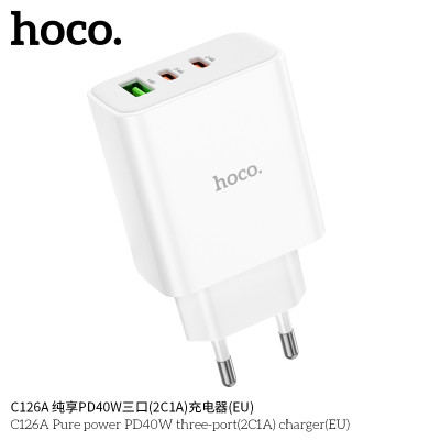 Hoco. C126A Cargador PD40W (2C1A)