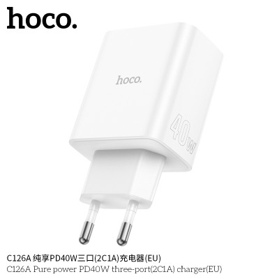 Hoco. C126A Cargador PD40W (2C1A)
