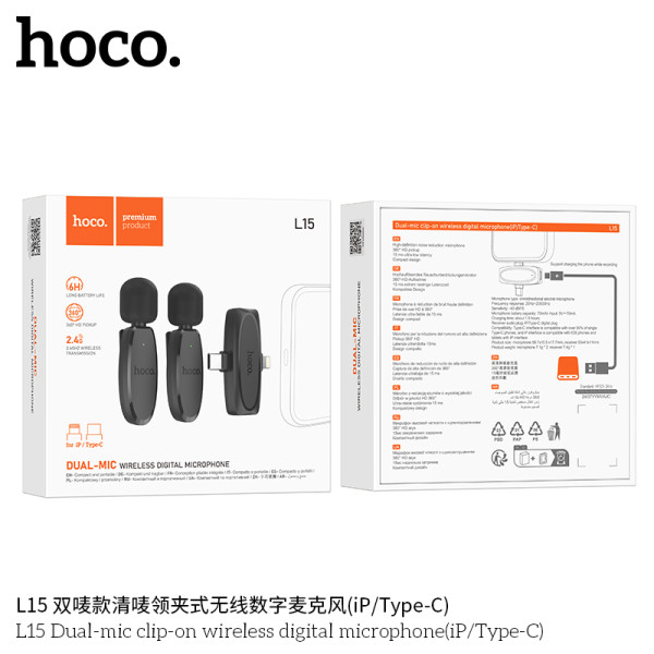 Hoco. L15 Microfono BT (iP/Type-C)