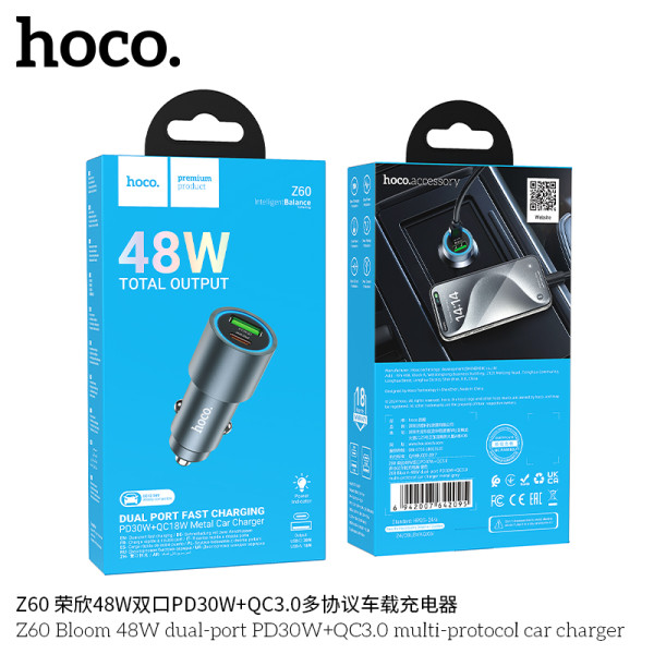 Hoco. Z60 Cargador Coche (PD30w+QC3.0)
