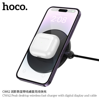Hoco. CW62 Carga Inalambrico 2in1 Hoco. CW62 Carga Inalambrico 2in1