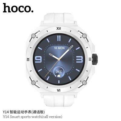 Hoco Y14 Reloj Deportivo Inteligente (Versión De Llamada) Color: Blanco/Negro 2 En 1