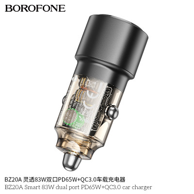 Hoco. BZ20A Cargador Coche 83W (C65W+U18W)