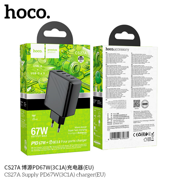Hoco. CS27A Cargador PD67W (3C1A)