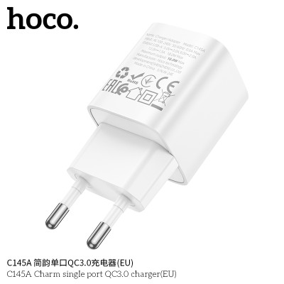 Hoco C145A Cargador 18W QC3.0 (1A)