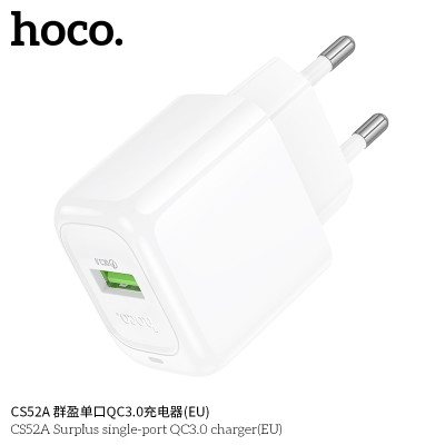Hoco. CS52A Cargador 18W QC3.0
