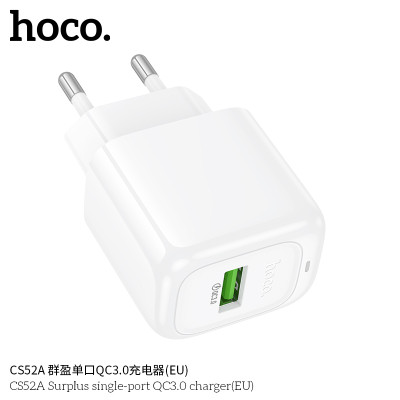 Hoco. CS52A Cargador 18W QC3.0