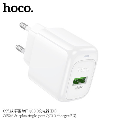 Hoco. CS52A Cargador 18W QC3.0