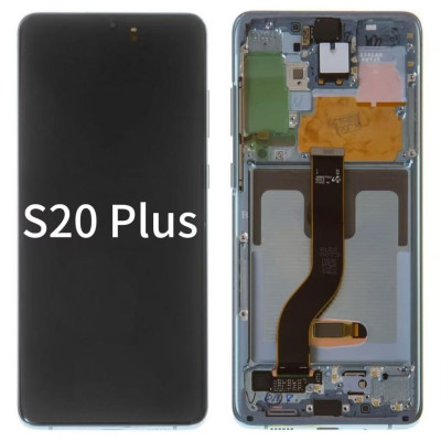 Pantalla Completa Original Servicepack Para Samsung S20 Plus G986 Con Marco Azul