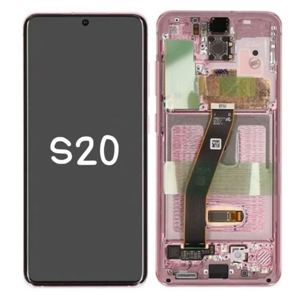 Pantalla Completa Original Servicepack Para Samsung S20 G980 Con Marco Rosa