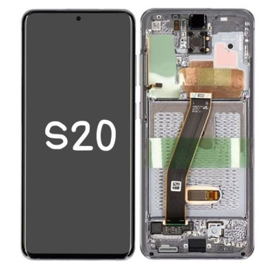 Pantalla Completa Original Servicepack Para Samsung S20 G980 Con Marco Gris