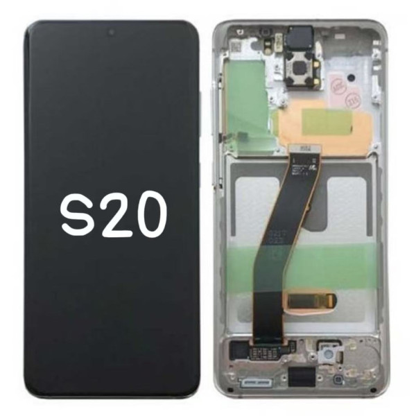 Pantalla Completa Original Servicepack Para Samsung S20 G980 Con Marco Blanca