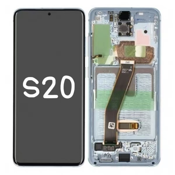 Pantalla Completa Original Servicepack Para Samsung S20 G980 Con Marco Azul