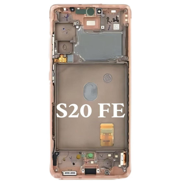 Pantalla Completa Original Servicepack Para Samsung S20 Fe G780 G781 Con Marco Naranja
