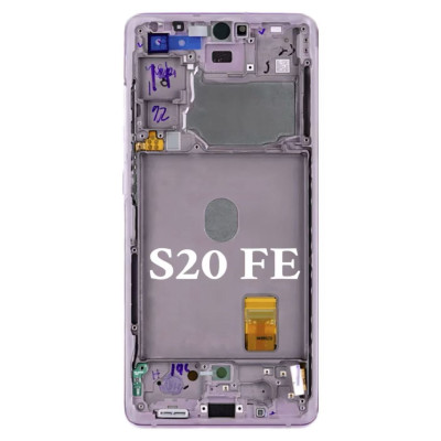 Pantalla Completa Original Servicepack Para Samsung S20 Fe (G780,G781,Con Marco Morado )