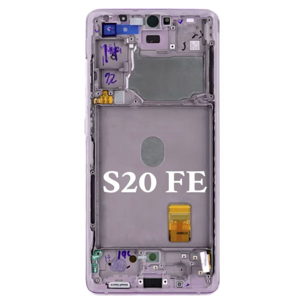 Pantalla Completa Original Servicepack Para Samsung S20 Fe (G780,G781,Con Marco Morado )