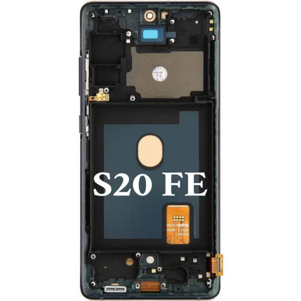 Pantalla Completa Original Servicepack Para Samsung S20 Fe (G780,G781 Con Marco Negra Azul Marino)