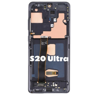 Pantalla Completa Original Servicepack Para Samsung S20 Ultra G988 Con Marco Negra