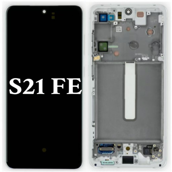 Pantalla Completa Original Servicepack Para Samsung S21 FE/ G990 Con Marco-Blanco