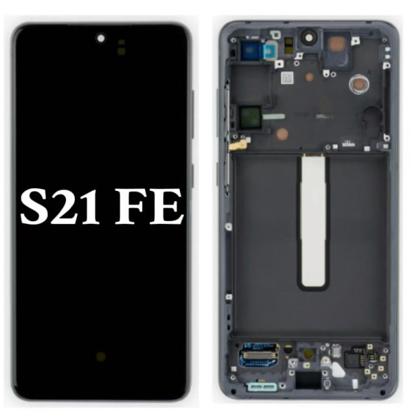 Pantalla Completa Original Servicepack Para Samsung S21 FE /G990 Con Marco-Negro/Gris