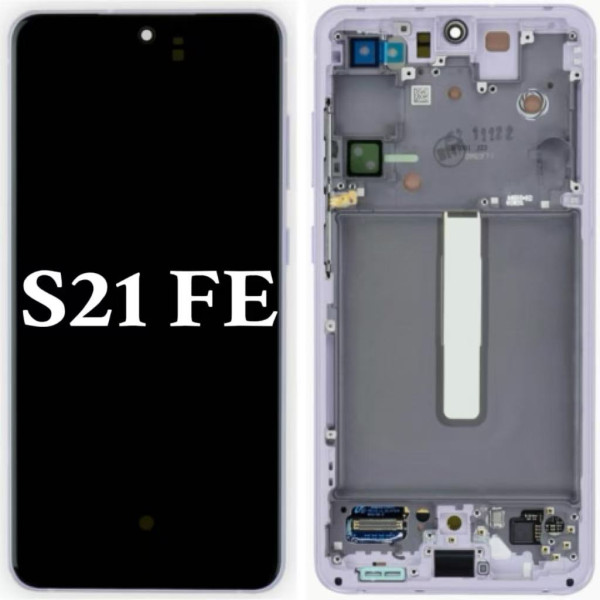 Pantalla Completa Original Servicepack Para Samsung S21 FE /G990 Con Marco Morado