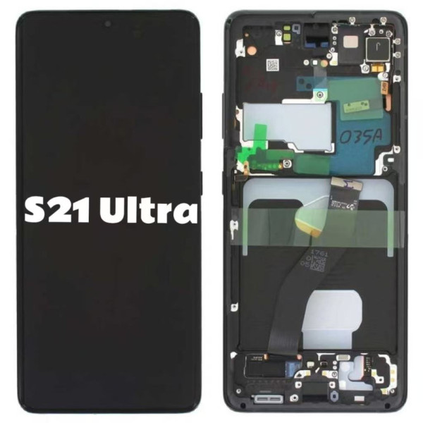 Pantalla Completa Original Servicepack Para Samsung S21 Ultra G998 Con Marco Negro