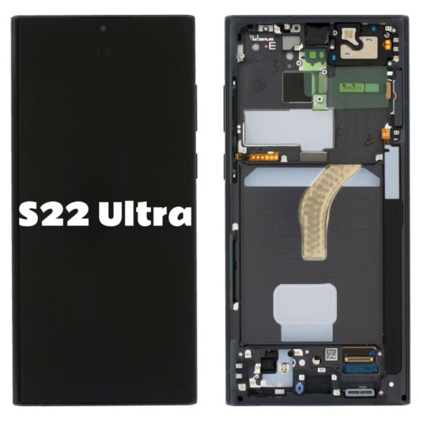Pantalla Completa Original Servicepack Para Samsung S22 Ultra S908 Con Marco Negro