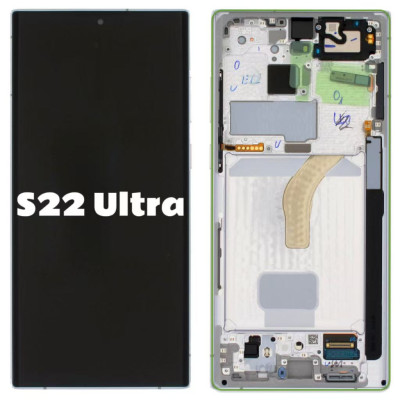Pantalla Completa Original Servicepack Para Samsung S22 Ultra S908 Con Marco Verde