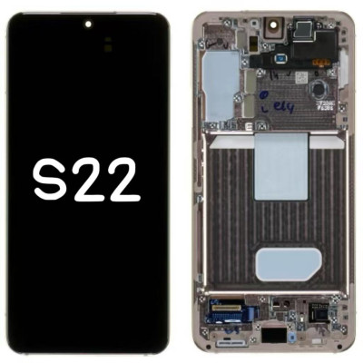 Pantalla Completa Original Servicepack Para Samsung S22/S901 Con Marco Blanco