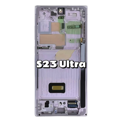 Pantalla Completa Original Servicepack Para Samsung S23 Ultra S918 Con Marco Morado