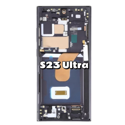 Pantalla Completa Original Servicepack Para Samsung S23 Ultra S918 Con Marco Negro